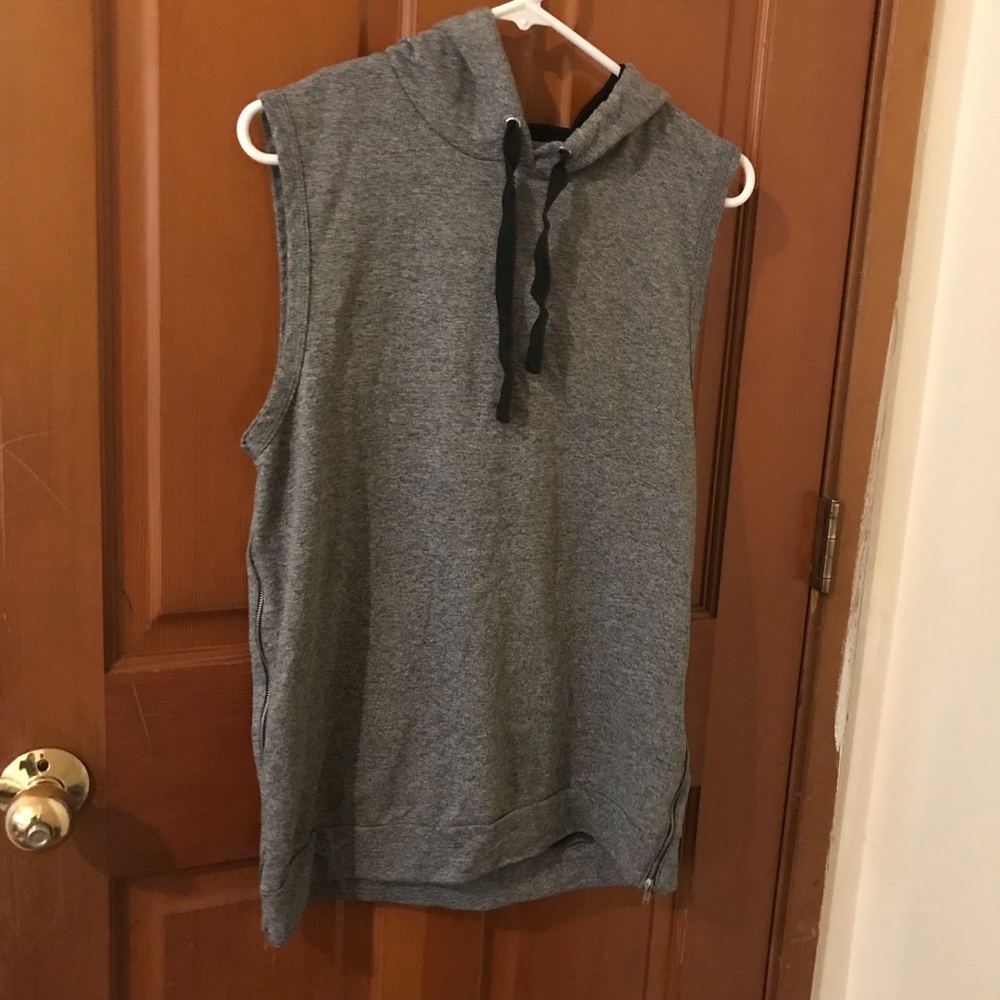 Hooded Vest with Side Zippers